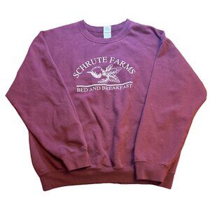 Adult Large Burgundy Sweatshirt Schrute Farms Bed and Breakfast The Office Dwigh